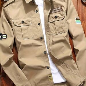 Men's Tan Military Style Jacket